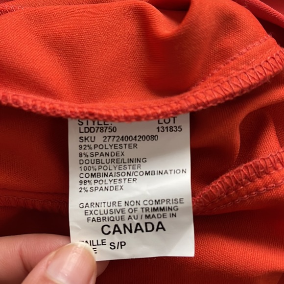 Le Chateau One Shoulder Orange Dress in Size Small - Picture 4 of 4